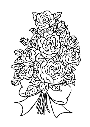 Ausmalbilder Blumenstrauss mit Rosen 1 Blumenstrauss Malvorlagen