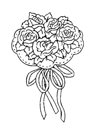 Ausmalbilder blumenstrauss mit rosen 4 blumenstrauss Malvorlagen