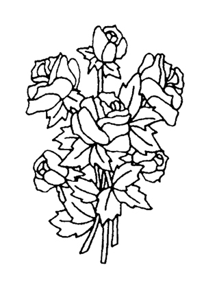 Ausmalbilder Blumenstrauss mit Rosen 5 Blumenstrauss Malvorlagen