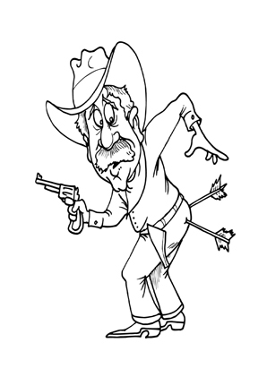 Ausmalbilder Angeschossener Cowboy Cowboys Malvorlagen