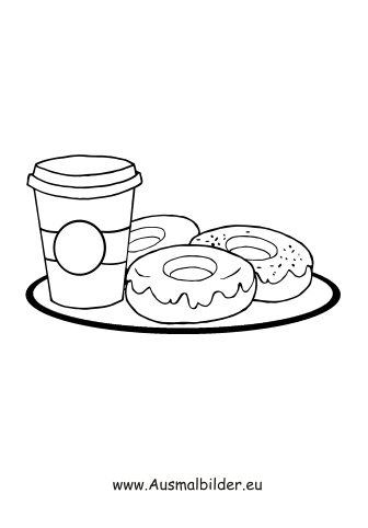 Ausmalbilder Donuts Lebensmittel Malvorlagen