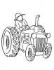 Ausmalbild Bauer mit Traktor