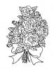Ausmalbild Blumenstrauß mit Rosen 1