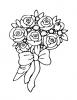 Ausmalbild Blumenstrauß mit Rosen 6