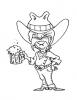 Ausmalbild Cowboy mit Bier