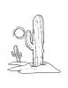 Ausmalbild Kaktus in der Wüste