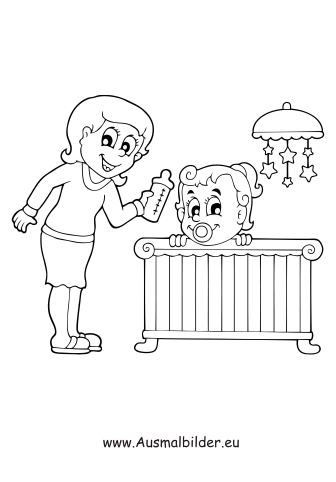 Ausmalbilder Babysitten - Haushalt Malvorlagen