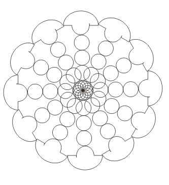 Ausmalbild Mandala mit Kreisen