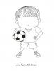 Ausmalbild Junge mit Fussball