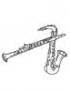 Ausmalbild Saxophon Klarinette