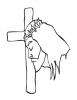 Ausmalbild Jesus mit Kreuz