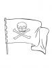 Ausmalbild Piratenfahne Totenkopf