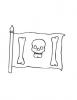 Ausmalbild Piratenfahne mit Knochen