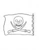 Ausmalbild Piratenfahne mit Säbeln