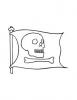 Ausmalbild Piratenfahne mit Totenkopf