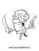 Ausmalbild Zeichentrick Pirat