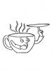 Ausmalbild Cartoon Tasse mit Tee