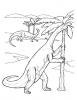Ausmalbild Dinosaurier frisst Palmenblätter