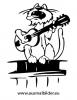 Ausmalbild Katze spielt Gitarre