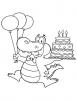 Ausmalbild Geburtstags Krokodil