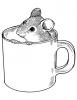 Ausmalbild Maus in einer Tasse