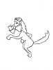 Ausmalbild Karikatur dressiertes Pferd