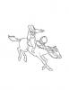 Ausmalbild Pferd mit Cowboy