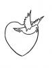 Ausmalbild Herz mit Taube