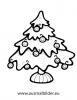 Ausmalbild Weihnachtsbaum mit Smiley Kugeln