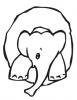 Ausmalbild Zahl Null mit Elefant